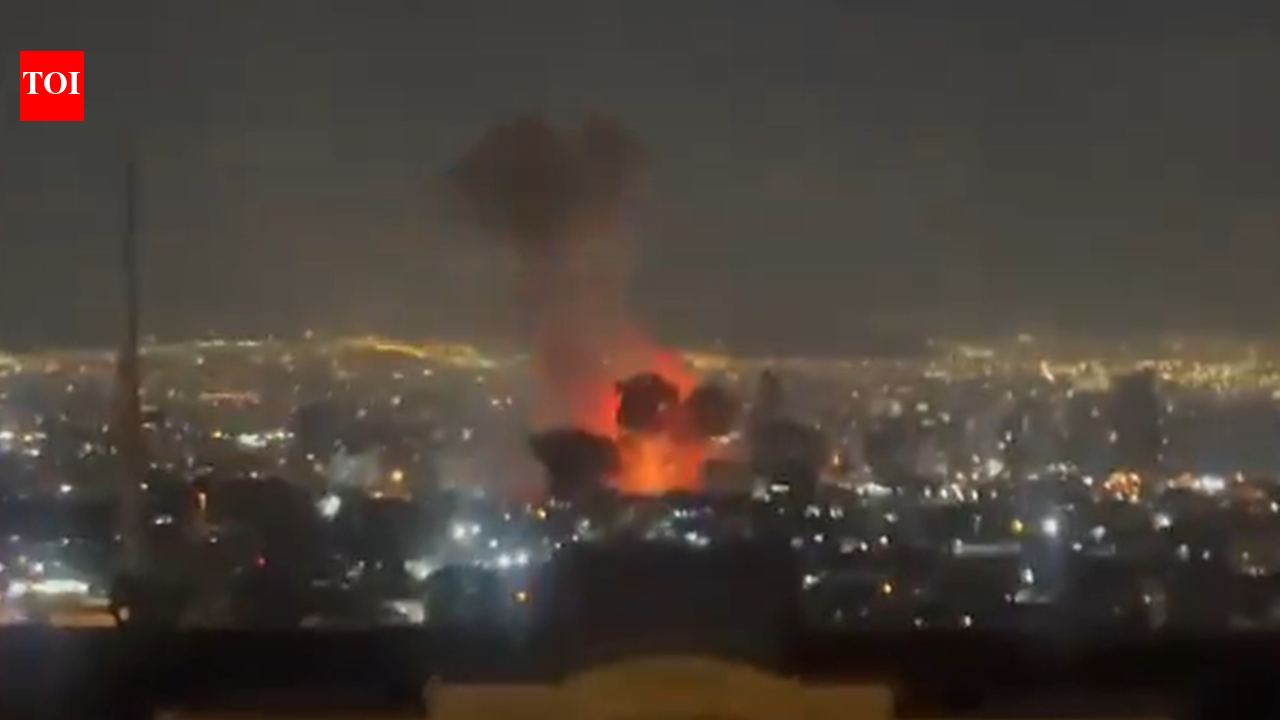 Watch: Fire erupts in Tehran after Israeli strike on Iran state broadcaster