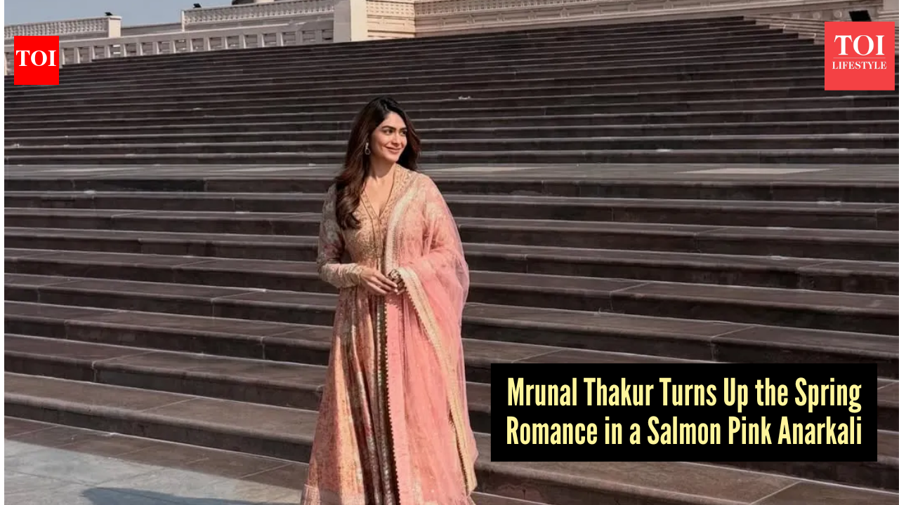 Mrunal Thakur just wore the most ethereal salmon-pink anarkali!