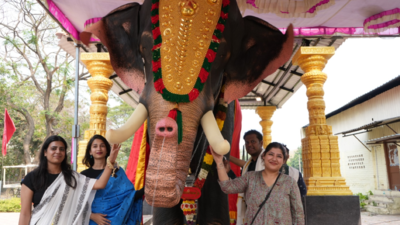 Chennai temple gets mechanical elephant; donors include a Bollywood actor and son