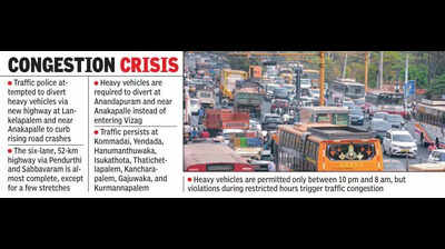 NH diversion plan fails as heavy vehicles flood Vizag roads