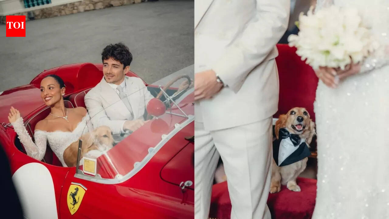Charles Leclerc and Alexandra Leclerc drop full wedding album, their pet steals the spotlight