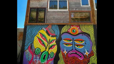 Street graffiti artist adds vibrant French flavour to murals in city