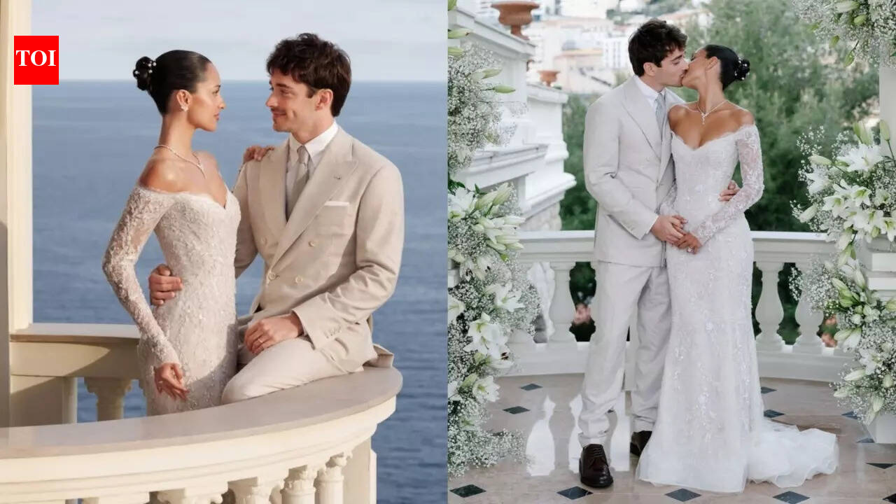 Charles Leclerc and Alexandra Leclerc to wed again next year; see their dreamy wedding shoot as Leo makes an adorable cake cameo