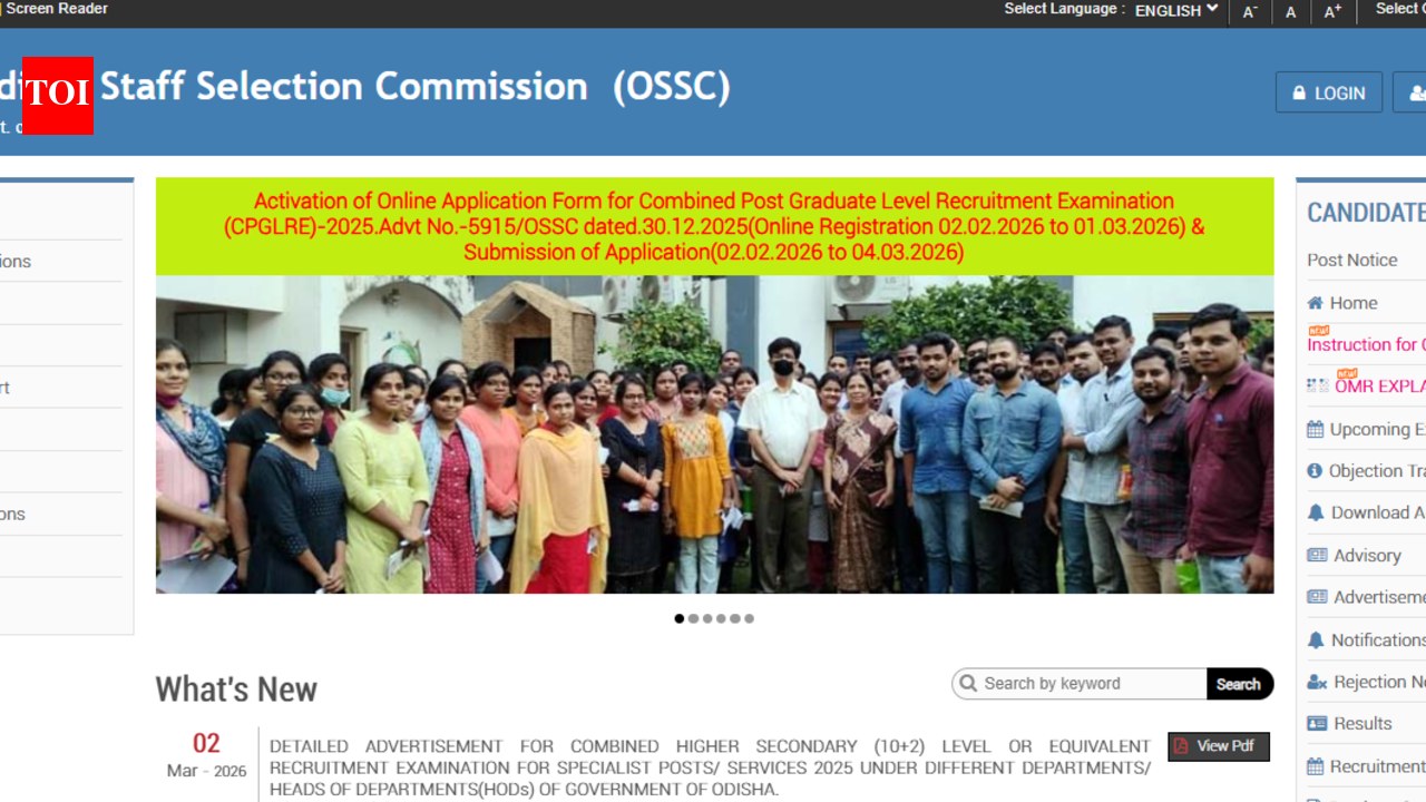 OSSC CSHL 2026 notification released: Application begins on March 6, check eligibility details here