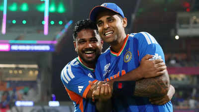 'Mera bat': Sanju Samson stops Rinku Singh from walking away with bat in West Indies match - Watch