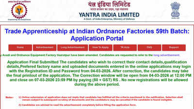 YIL apprentice recruitment 2026 closes today for 3,979 posts across factories; apply here