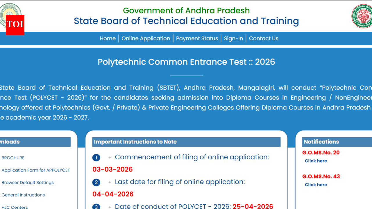 AP POLYCET registration window 2026 opens: Check direct link to apply here