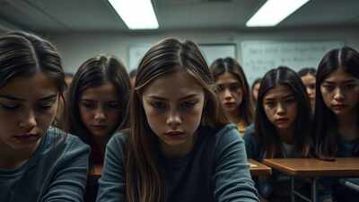 Why are female students reporting higher stress and anxiety levels than their male counterparts in schools?