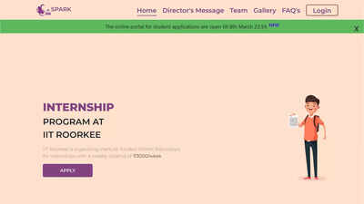 SPARK 2026 internship at IIT Roorkee opens for eligible undergraduates, apply before March 8