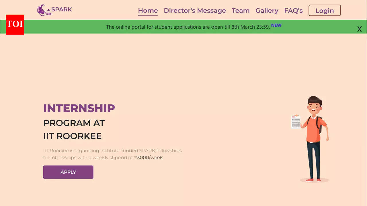 SPARK 2026 internship at IIT Roorkee opens for eligible undergraduates, apply before March 8