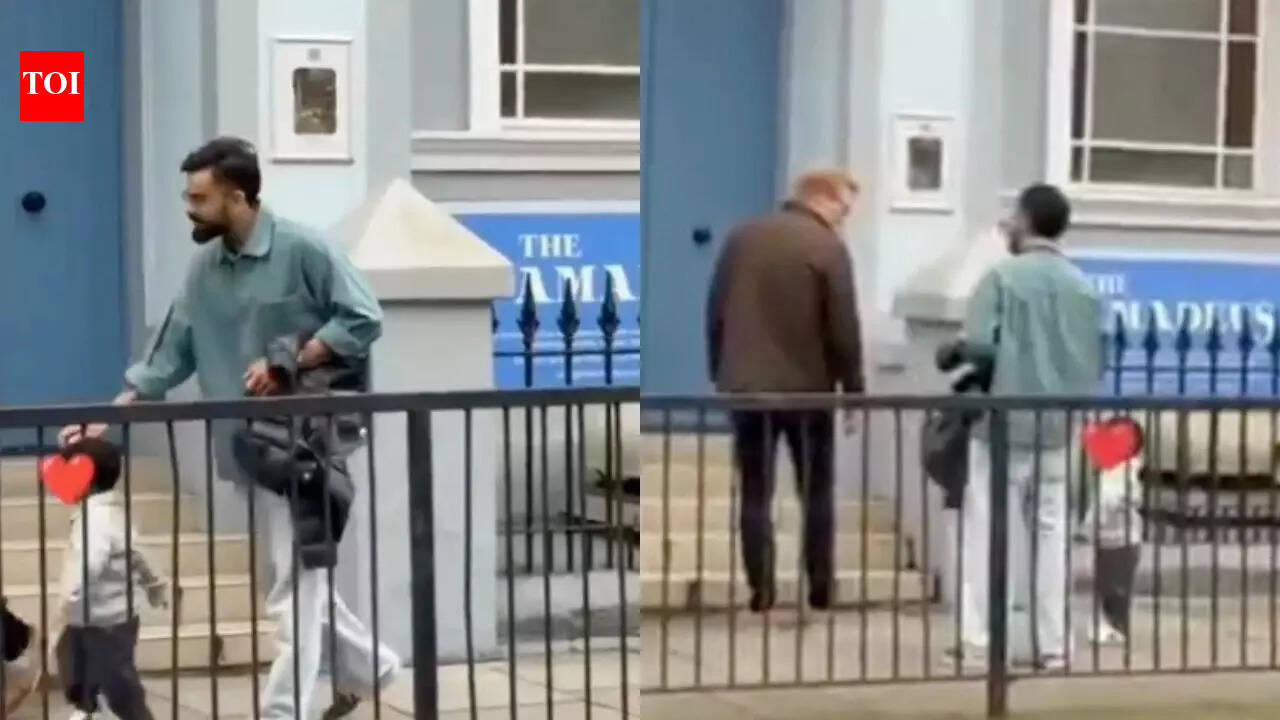 Virat Kohli walks with son Akaay in London, video goes viral - Watch