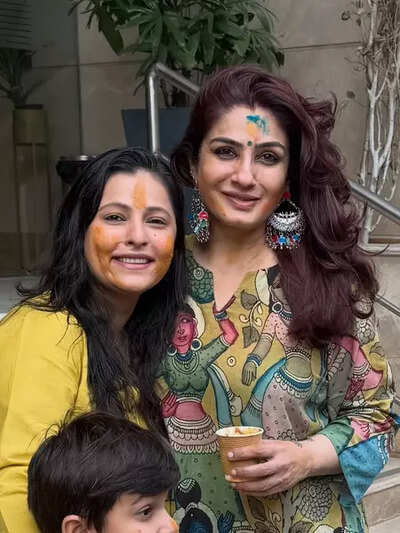 Raveena Tandon dances her heart out on Dhol; celebrates Holi with family & rescued animals, shares festive moments with fans