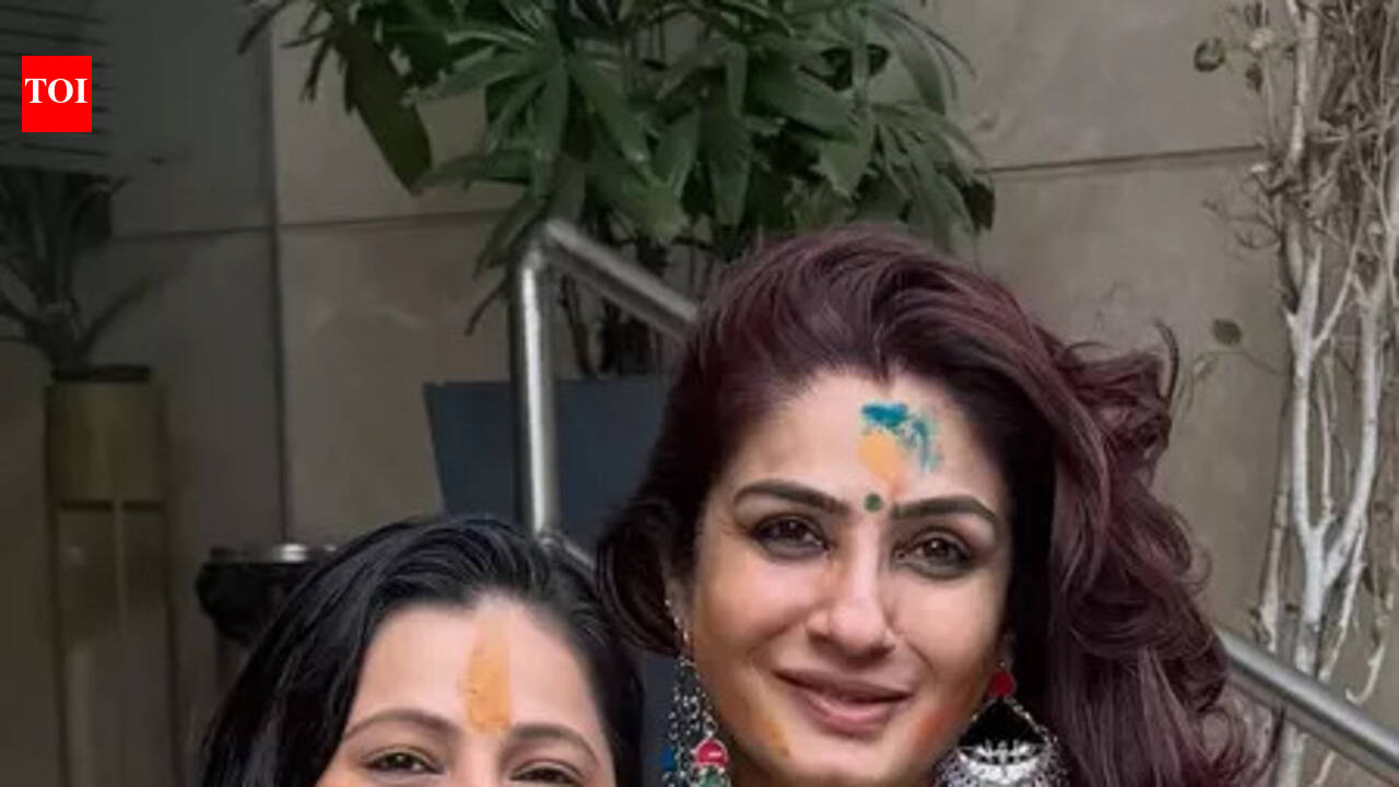 Raveena Tandon dances her heart out on Dhol; celebrates Holi with family &amp; rescued animals, shares festive moments with fans