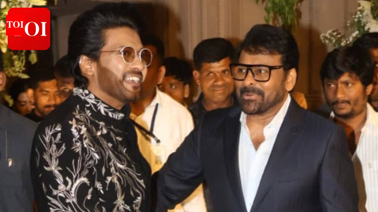 Rashmika Mandanna and Vijay Deverakonda wedding reception: Chiranjeevi and Naveen Polishetty steal hearts - VIDEO