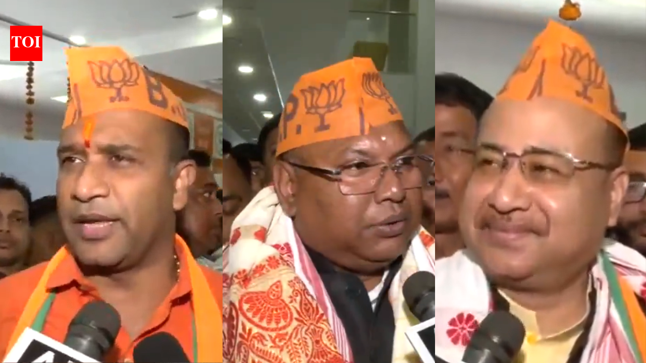 Assam Congress MLAs Kamalakhya De Purakayastha, Sashikanta Das, Basanta Das join ruling BJP ahead of assembly polls