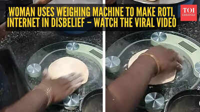Woman uses weighing machine to make roti, internet in disbelief – watch the viral video