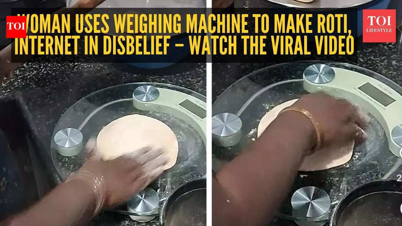 Woman uses weighing machine to make roti, internet in disbelief – watch the viral video