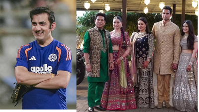 Gautam Gambhir attends Arjun Tendulkar's wedding hours before India vs England T20 World Cup semifinal - Watch