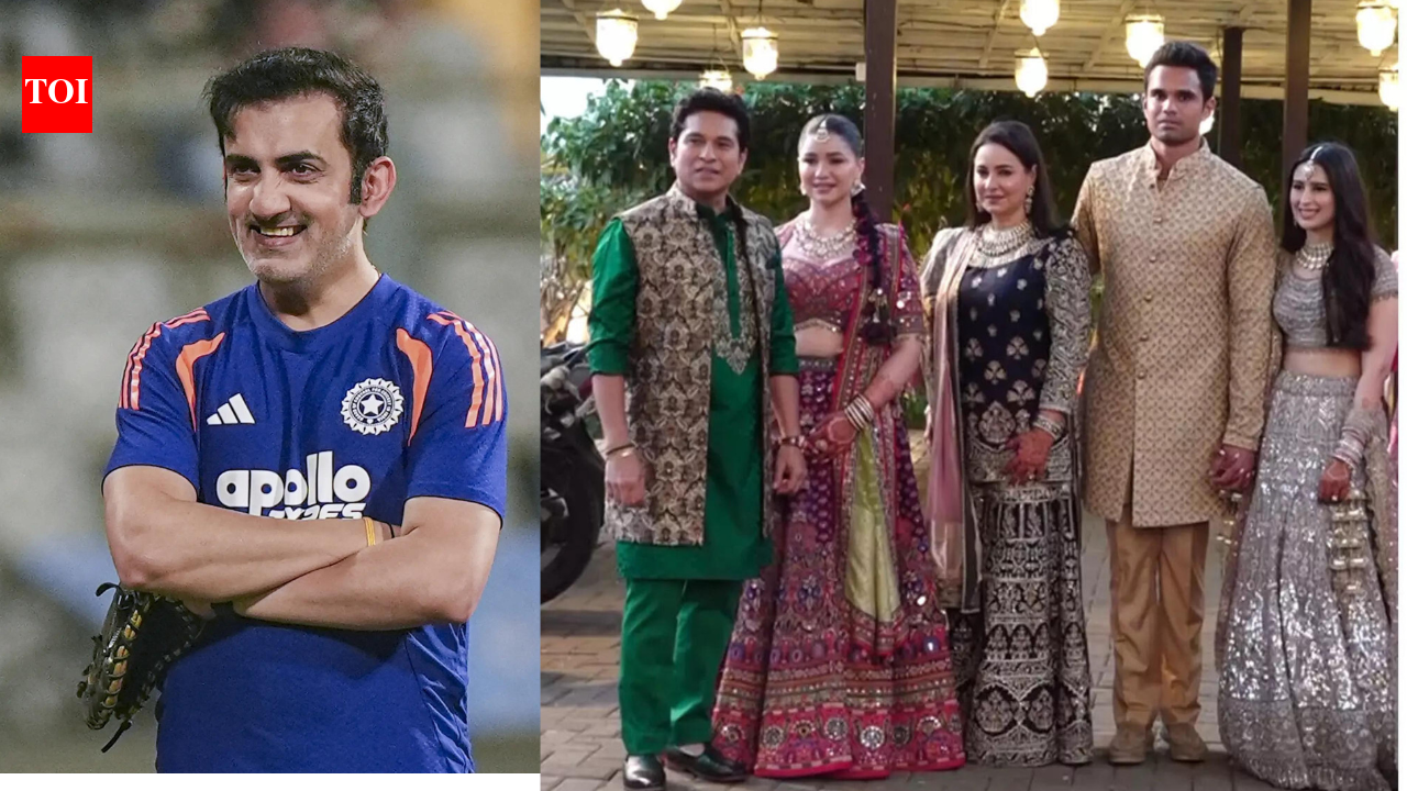 Gautam Gambhir attends Arjun Tendulkar's wedding hours before India vs England T20 World Cup semifinal - Watch