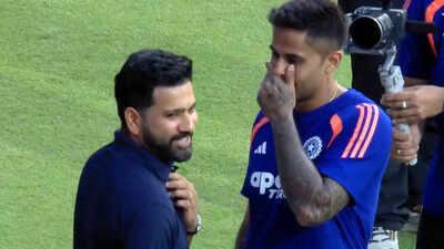 IND vs ENG: Rohit Sharma caught chatting with India captain Suryakumar Yadav ahead of toss at T20 World Cup semi-final