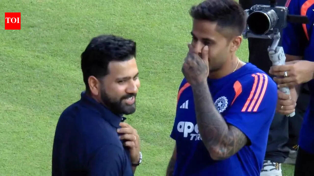 Rohit Sharma caught chatting with India captain SKY before toss
