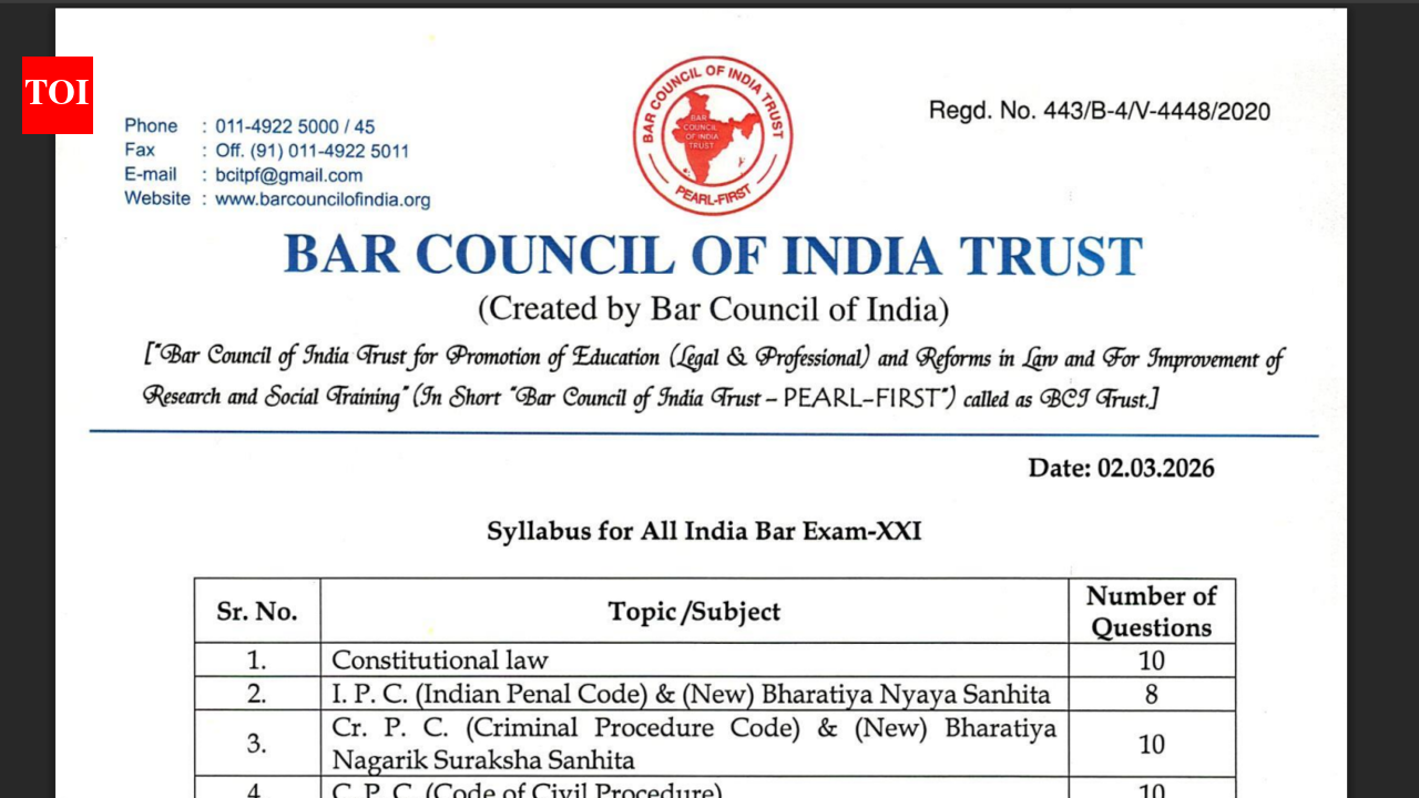 AIBE 21 syllabus 2026 released: Check detailed syllabus and exam pattern here