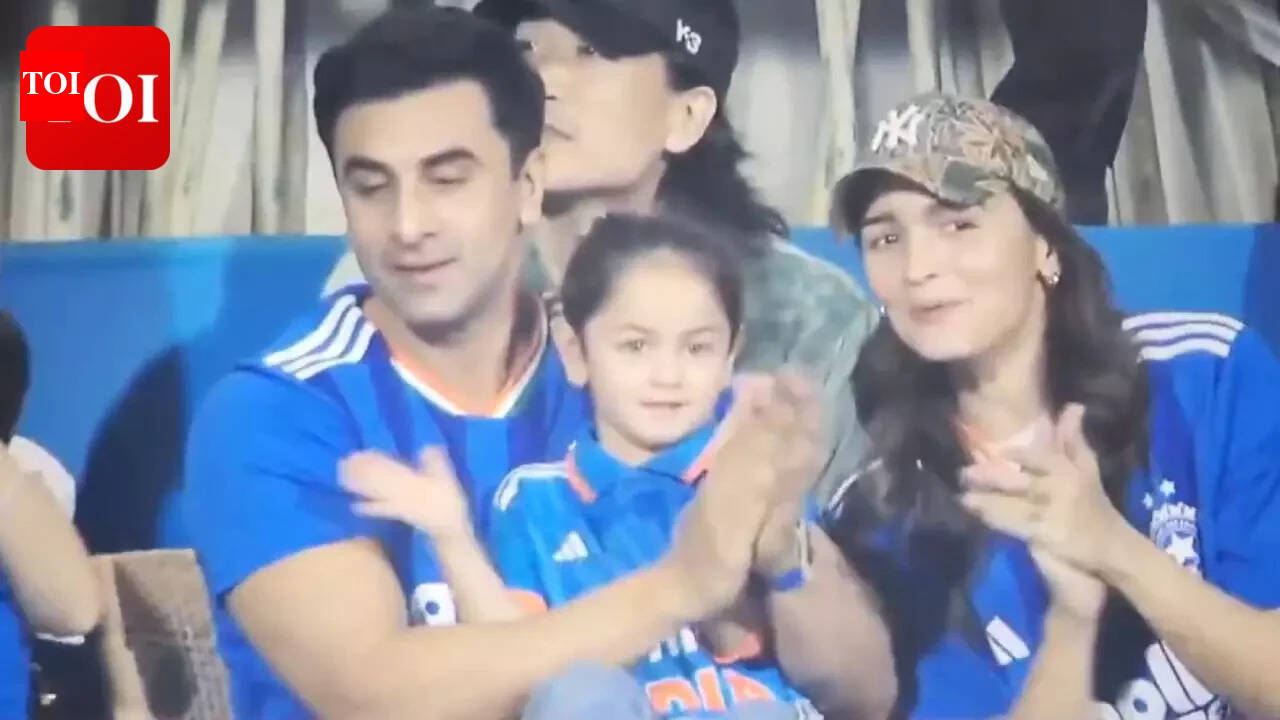 Alia Bhatt and Ranbir Kapoor bring daughter Raha to watch India–England T20 semi-final at Wankhede, adorable videos go viral
