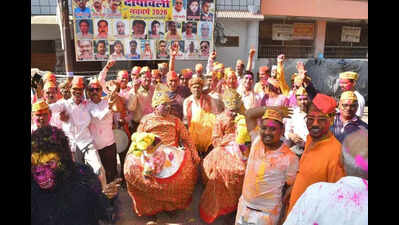 City celebrates Holi with flower petals, gulal