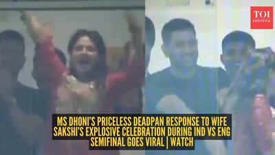  MS Dhoni’s hilarious reality check on wife Sakshi Dhoni's excited celebration during IND vs ENG Semifinal goes viral