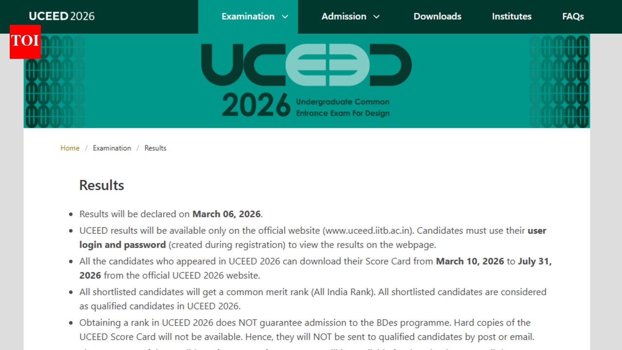 UCEED result 2026 to be released shortly at uceed.iitb.ac.in: Check steps to download scorecard