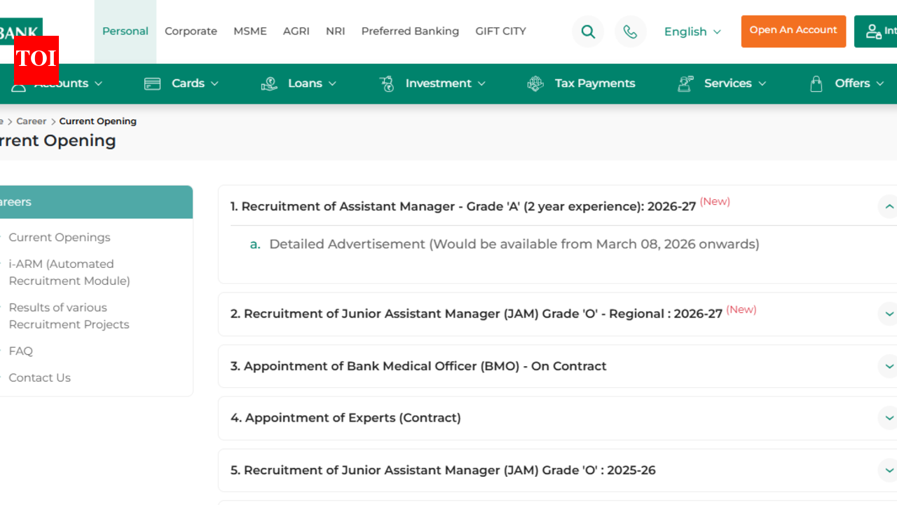 IDBI Bank recruitment 2026 opens for 1300 vacancies across Grade A and O posts: Application begins March 8