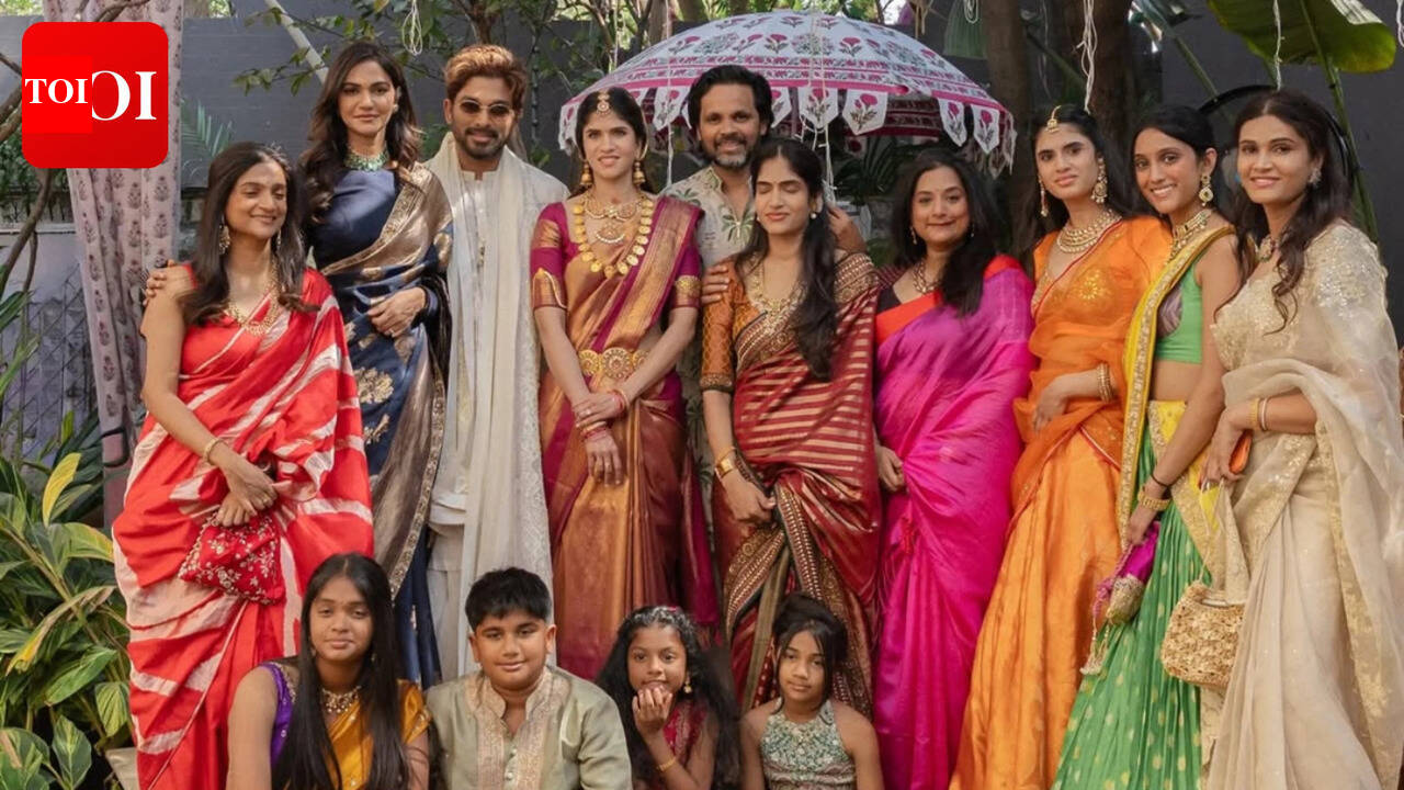 Allu Arjun and Sneha Reddy join Nayanika Reddy’s Pellikuturu ceremony ahead of her wedding with Allu Sirish