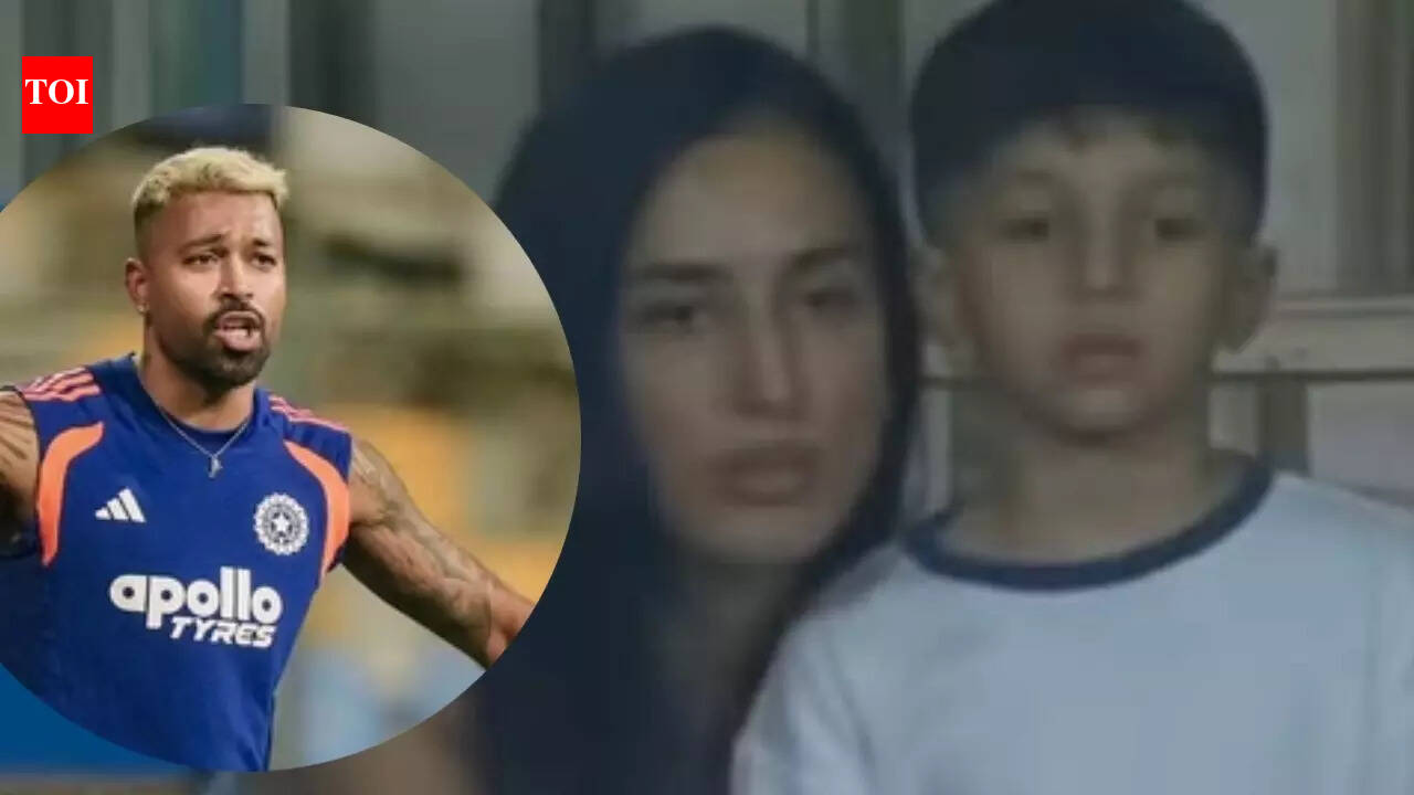 Maheika Sharma pacifies Hardik Pandya's son as he schools him for getting out at T20 semi-finals against England - WATCH VIDEO