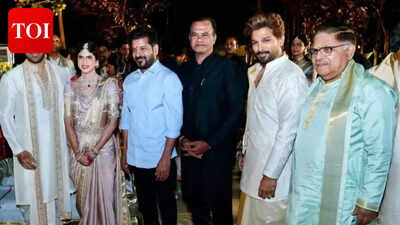 Allu Sirish marries Nayanika Reddy in Hyderabad; Telangana CM Revanth Reddy joins Allu–Konidela family in the first picture