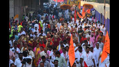 Maha Kumbhabhishekam ritual begins at Durga temple in Vijayawada