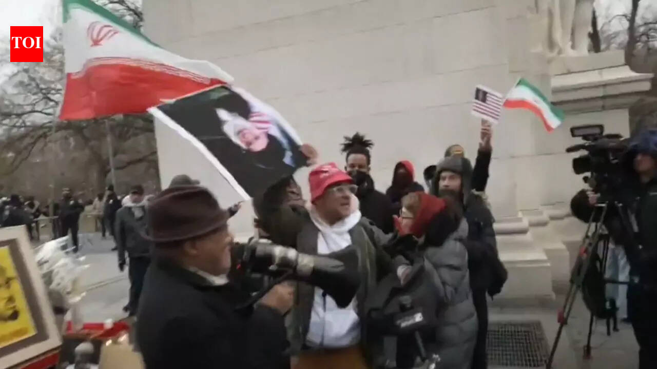 ‘Take this down’: Man attacked after tearing down Khamenei’s poster at NYC vigil; multiple detained — watch video