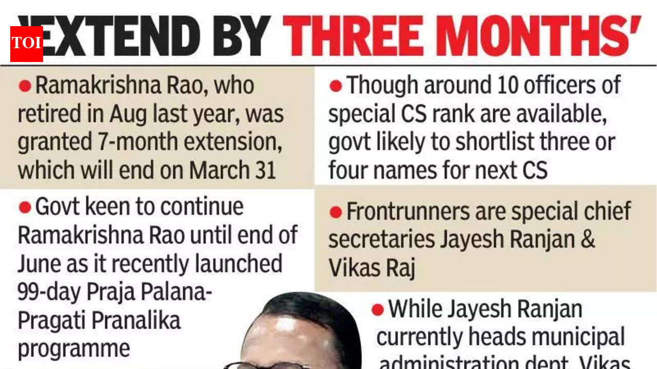 Telangana seeks 3-month extension for chief secretary Ramakrishna Rao ...