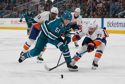 Bo Horvat’s clutch OT winner lifts New York Islanders past San Jose Sharks as rookie Matthew Schaefer makes NHL history