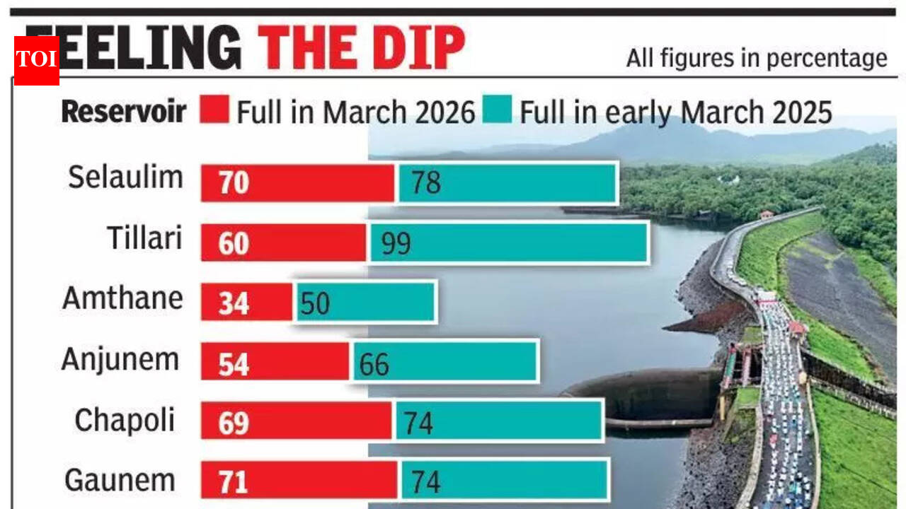 Ahead of summer, water levels in North Goa reservoirs lower than last year