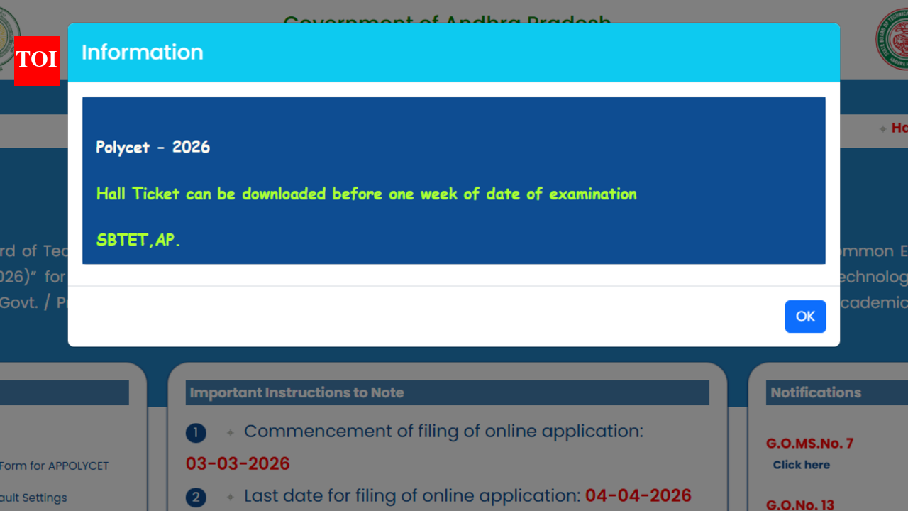 AP POLYCET 2026 हॉल टिकट इस तारीख को जारी किया जाएगा: डाउनलोड करने के चरण और अन्य विवरण यहां देखें