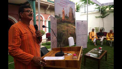 Revised inscription plaque installed at Sarnath ASI site