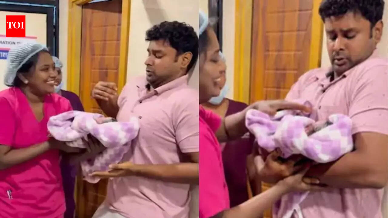 First-time father’s adorable, nervous reaction to holding baby goes viral