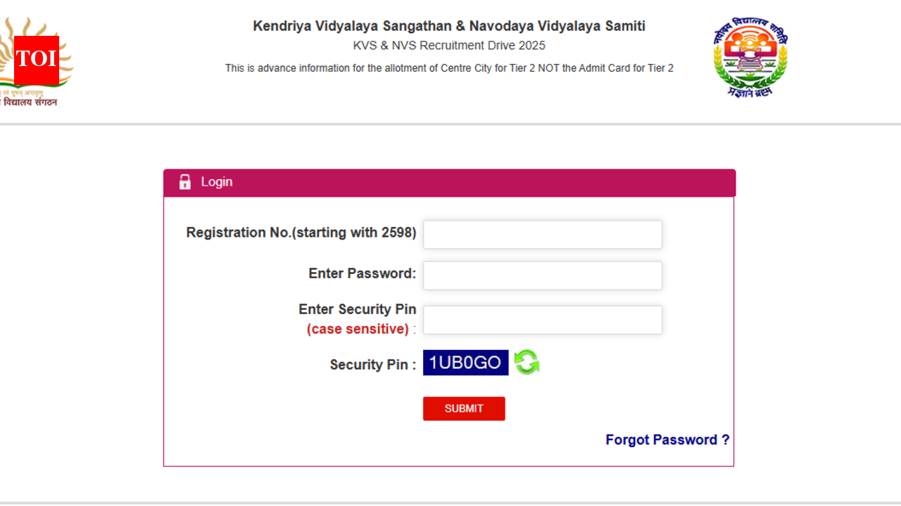 KVS NVS Tier-2 city intimation slip 2026 released; exams from March 27 to 31: Direct link to download here