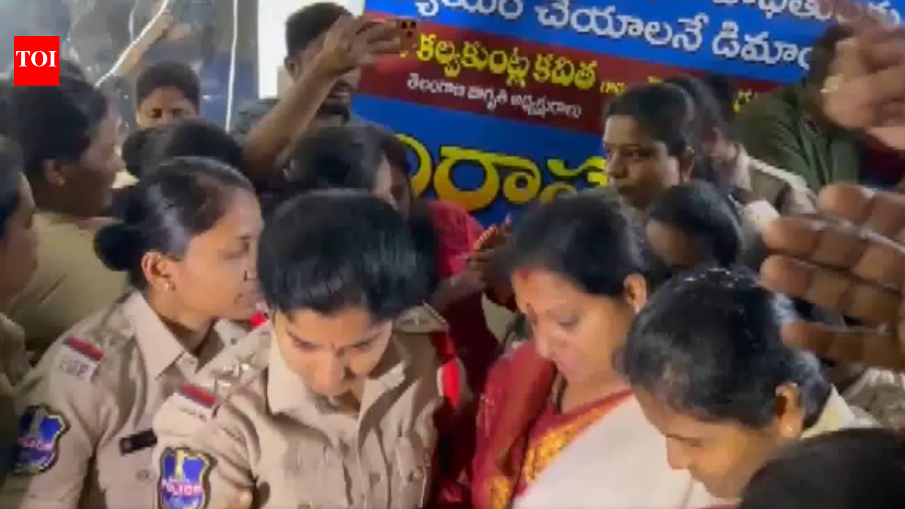 Telangana Jagruthi chief K Kavitha detained during hunger strike over Velugumatla house demolitions