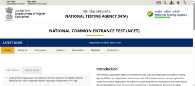 NTA NCET 2026 registration window closes today at exams.nta.nic.in: Direct link to apply here