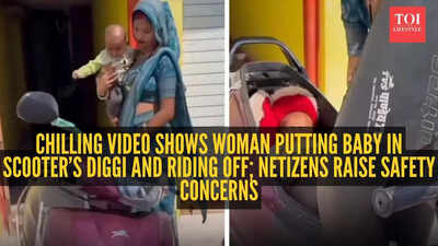  Chilling video shows woman putting baby in scooter’s 'diggi' and riding off; netizens raise safety concerns