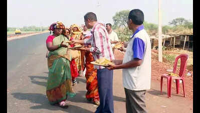 Pilgrims walk hundreds of km in blazing sun to Srisailam