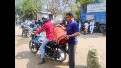Curbs only on commercial LPG, but panic triggers queues at gas agencies in Noida and Ghaziabad