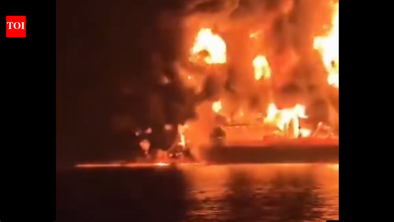 Watch: Video shows huge blaze after blasts hit oil tankers off Iraq’s Basra coast