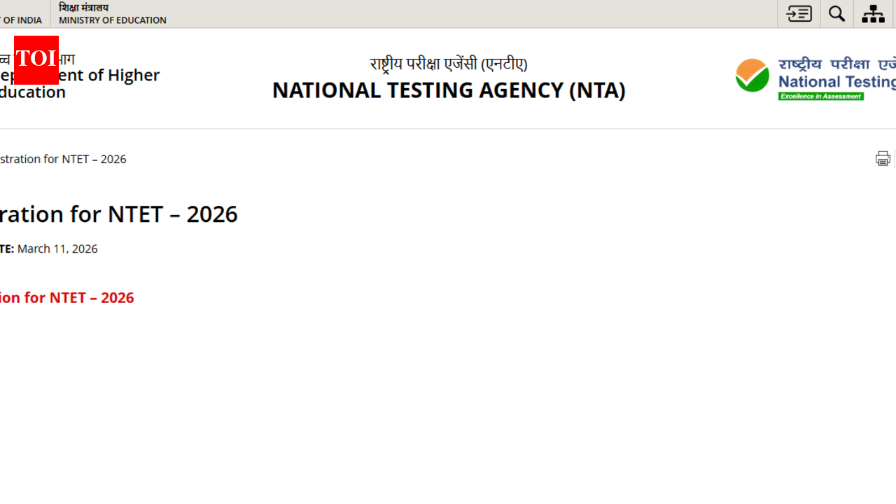 NTET 2026 registration begins, applications open till April 2: Direct link to apply here